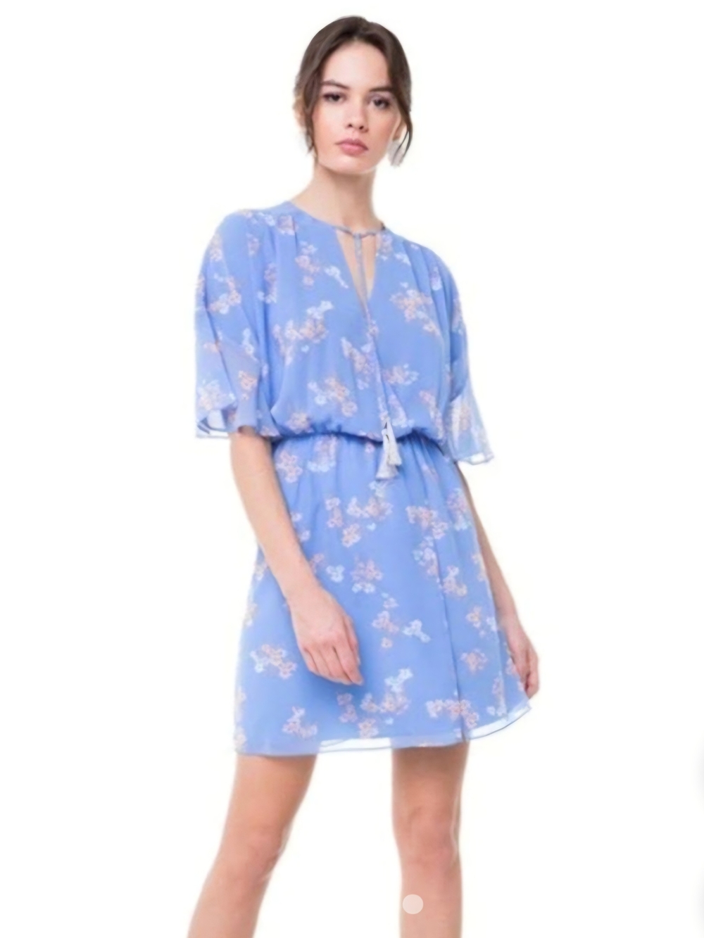 Juicy Couture - Black Label - Women Floral Mini Dress, Light Blue - Size 6